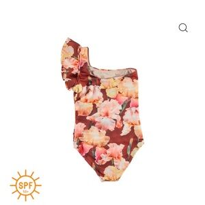 Floral One-Shoulder Kids Swimsuit